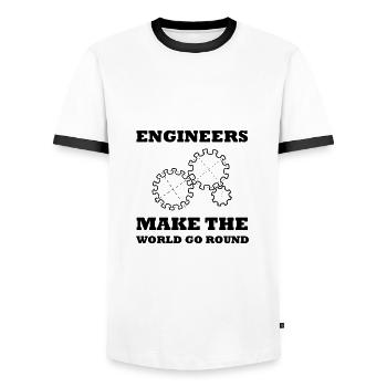 Engineer - Men's Ringer Shirt - white/black - Front - AI Model Female 172 light (172cm) & AI Model Male 178 dark (178cm)