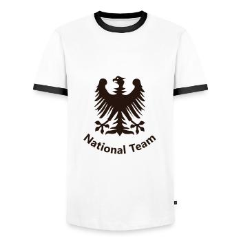 Allemagne - T-shirt contrasté Homme - blanc/noir - Devant - AI Model Female 172 light (172cm) & AI Model Male 178 dark (178cm)