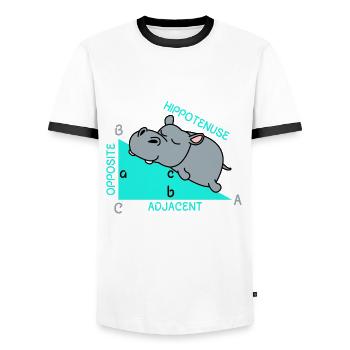 Hippotenuse math math math teacher joke fun - Men's Ringer Shirt - white/black - Front - AI Model Female 172 light (172cm) & AI Model Male 178 dark (178cm)