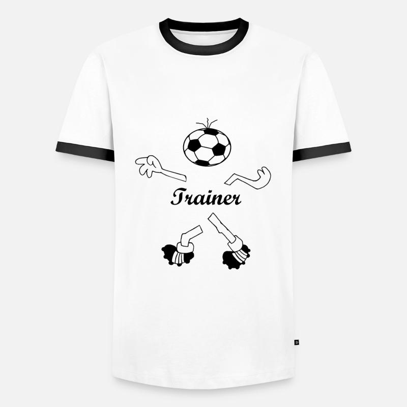 Trainer - Männer Kontrast-T-Shirt - Weiß/Schwarz
