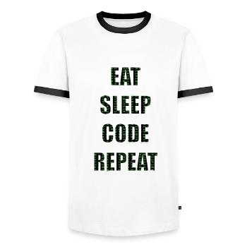 Programmeurs Programmation Code - T-shirt contrasté Homme - blanc/noir - Devant - AI Model Female 172 light (172cm) & AI Model Male 178 dark (178cm)
