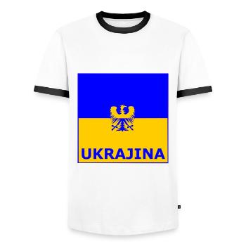 Die Ukraine - T-shirt contrasté Homme - blanc/noir - Devant - AI Model Female 172 light (172cm) & AI Model Male 178 dark (178cm)