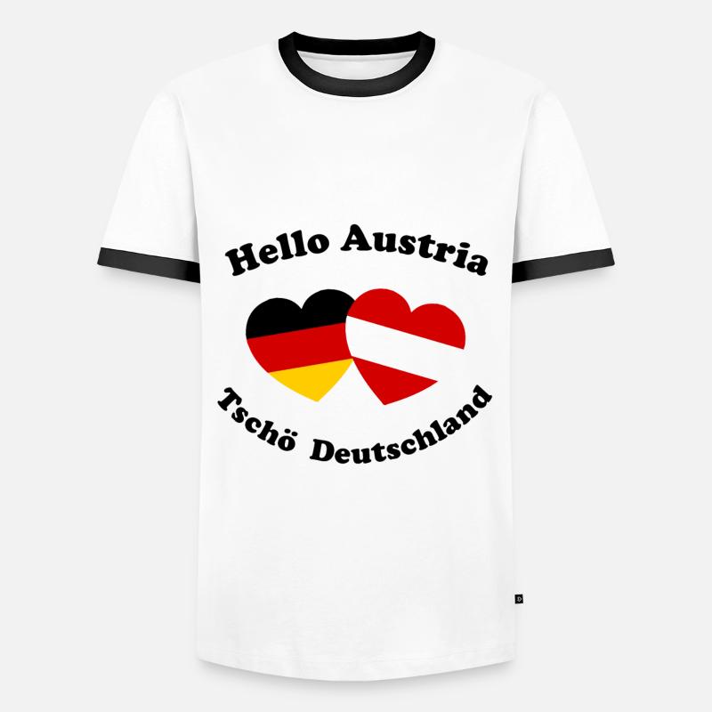 Hello Austria - Men's Ringer Shirt - white/black