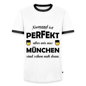 Perfect from Munich - Men's Ringer Shirt - white/black - Front - AI Model Female 172 light (172cm) & AI Model Male 178 dark (178cm)