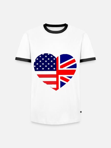 British American Love - Men's Ringer Shirt - white/black