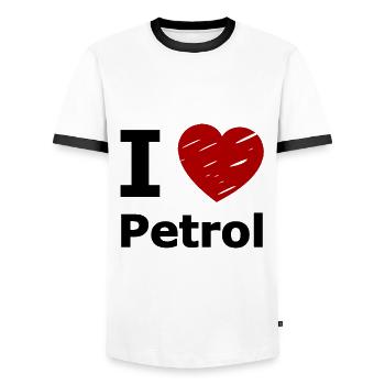 Love of petrol - Men's Ringer Shirt - white/black - Front - AI Model Female 172 light (172cm) & AI Model Male 178 dark (178cm)