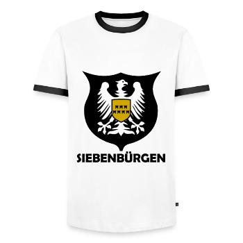Siebenbürgen Adler - Männer Kontrast-T-Shirt - Weiß/Schwarz - Vorne - AI Model Female 172 light (172cm) & AI Model Male 178 dark (178cm)