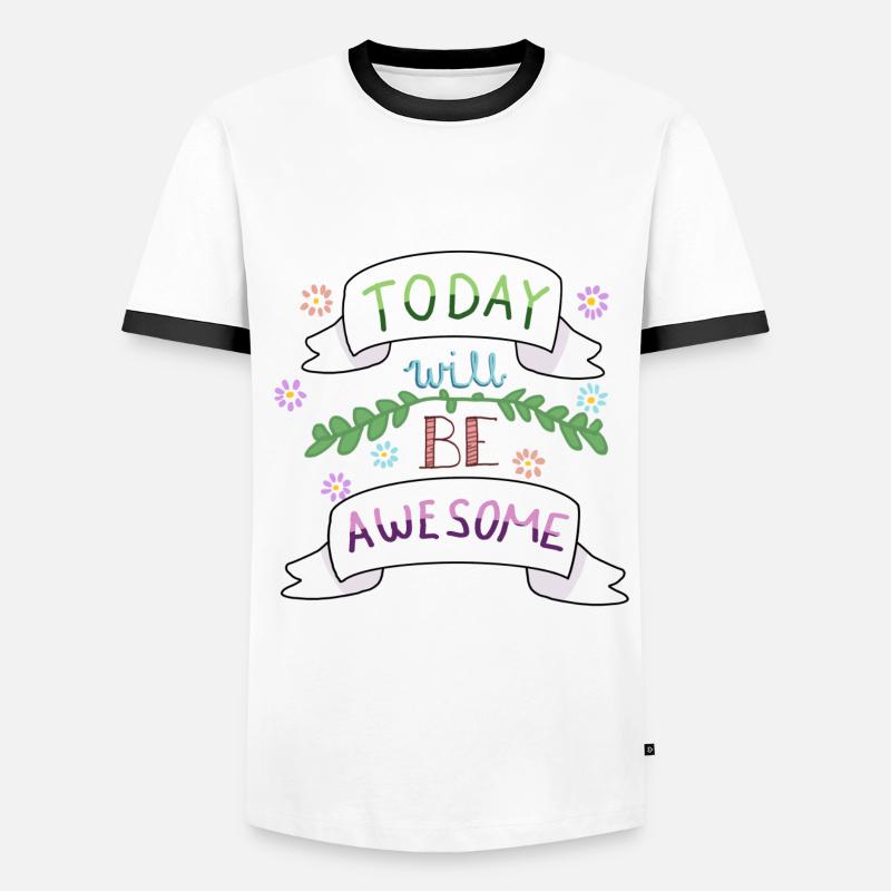 Today will be awesome - Männer Kontrast-T-Shirt - Weiß/Schwarz