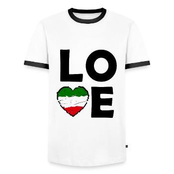 Love of Italy - Men's Ringer Shirt - white/black - Front - AI Model Female 172 light (172cm) & AI Model Male 178 dark (178cm)