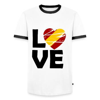 Amour espagnol - T-shirt contrasté Homme - blanc/noir - Devant - AI Model Female 172 light (172cm) & AI Model Male 178 dark (178cm)