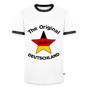 Mon Allemagne natale - T-shirt contrasté Homme - blanc/noir - Devant - AI Model Female 172 light (172cm) & AI Model Male 178 dark (178cm)