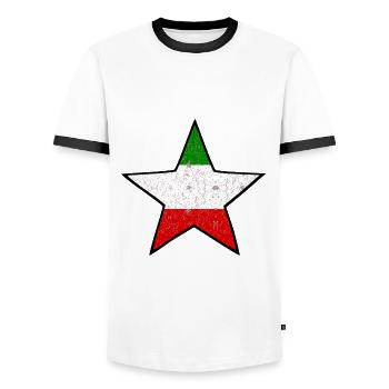 Star of Italy - Men's Ringer Shirt - white/black - Front - AI Model Female 172 light (172cm) & AI Model Male 178 dark (178cm)