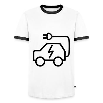Véhicules électriques - T-shirt contrasté Homme - blanc/noir - Devant - AI Model Female 172 light (172cm) & AI Model Male 178 dark (178cm)