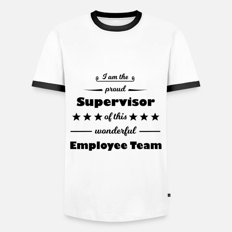 Manager - Männer Kontrast-T-Shirt - Weiß/Schwarz