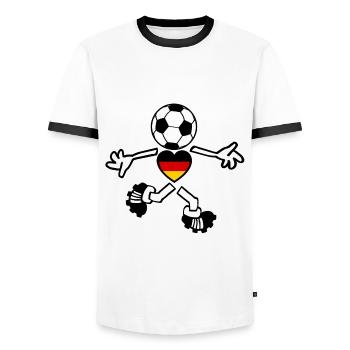Un cœur pour le football allemand - T-shirt contrasté Homme - blanc/noir - Devant - AI Model Female 172 light (172cm) & AI Model Male 178 dark (178cm)