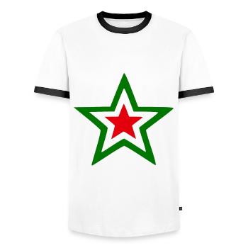 Star from Italy - Men's Ringer Shirt - white/black - Front - AI Model Female 172 light (172cm) & AI Model Male 178 dark (178cm)