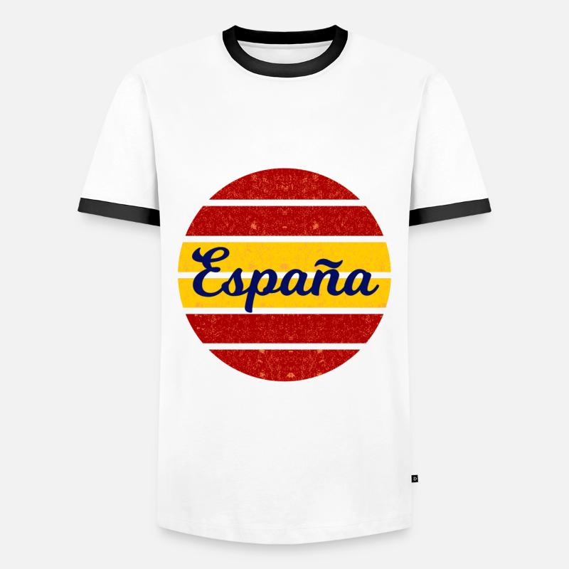 Die spanischen Fans - Männer Kontrast-T-Shirt - Weiß/Schwarz