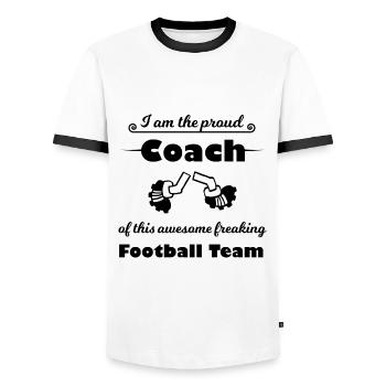 Der beste Trainer - Männer Kontrast-T-Shirt - Weiß/Schwarz - Vorne - AI Model Female 172 light (172cm) & AI Model Male 178 dark (178cm)