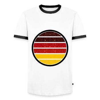 Germany's colours - Men's Ringer Shirt - white/black - Front - AI Model Female 172 light (172cm) & AI Model Male 178 dark (178cm)