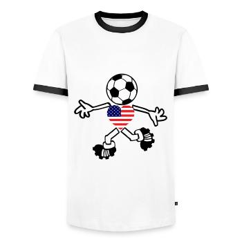 Les joueurs de football américains - T-shirt contrasté Homme - blanc/noir - Devant - AI Model Female 172 light (172cm) & AI Model Male 178 dark (178cm)