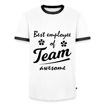 The best employee - Men's Ringer Shirt - white/black - Front - AI Model Female 172 light (172cm) & AI Model Male 178 dark (178cm)