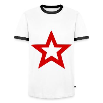 The Polish Star of Heaven - Men's Ringer Shirt - white/black - Front - AI Model Female 172 light (172cm) & AI Model Male 178 dark (178cm)