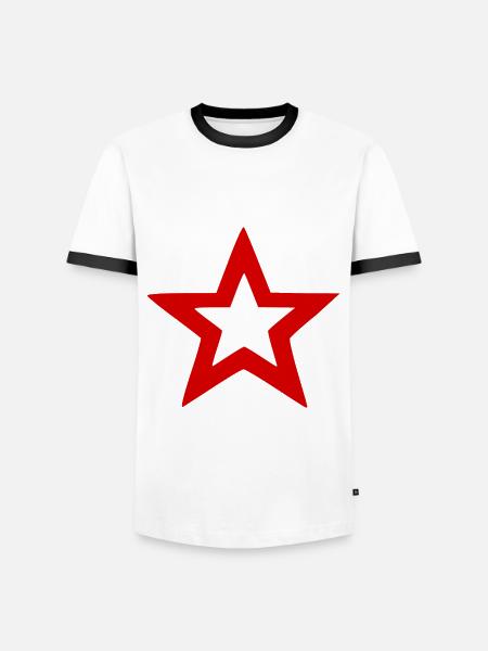 Der polnische Himmelstern - Männer Kontrast-T-Shirt - Weiß/Schwarz