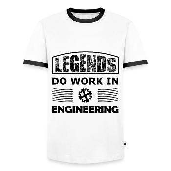 Les professionnels de l’ingénierie - T-shirt contrasté Homme - blanc/noir - Devant - AI Model Female 172 light (172cm) & AI Model Male 178 dark (178cm)