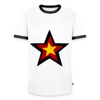Zuhause in Germany - Männer Kontrast-T-Shirt - Weiß/Schwarz - Vorne - AI Model Female 172 light (172cm) & AI Model Male 178 dark (178cm)