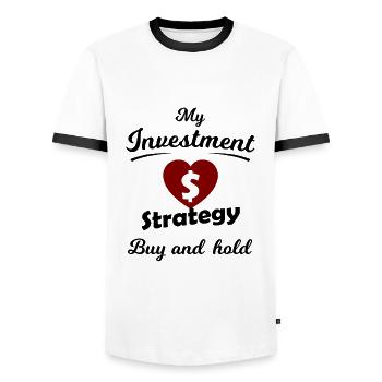 Für Investoren - Männer Kontrast-T-Shirt - Weiß/Schwarz - Vorne - AI Model Female 172 light (172cm) & AI Model Male 178 dark (178cm)