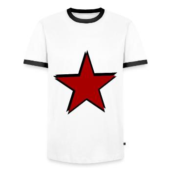 Le symbole des Sozis - T-shirt contrasté Homme - blanc/noir - Devant - AI Model Female 172 light (172cm) & AI Model Male 178 dark (178cm)