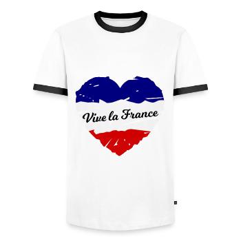 Das schöne Frankreich - Männer Kontrast-T-Shirt - Weiß/Schwarz - Vorne - AI Model Female 172 light (172cm) & AI Model Male 178 dark (178cm)
