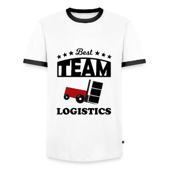 The best transport team - Men's Ringer Shirt - white/black - Front - AI Model Female 172 light (172cm) & AI Model Male 178 dark (178cm)