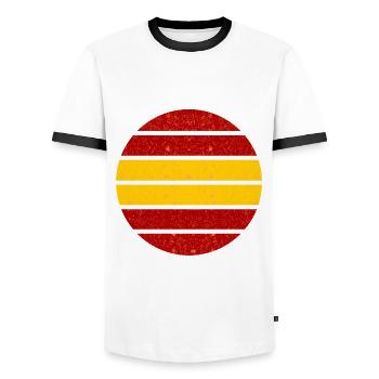 Les Espagnols - T-shirt contrasté Homme - blanc/noir - Devant - AI Model Female 172 light (172cm) & AI Model Male 178 dark (178cm)
