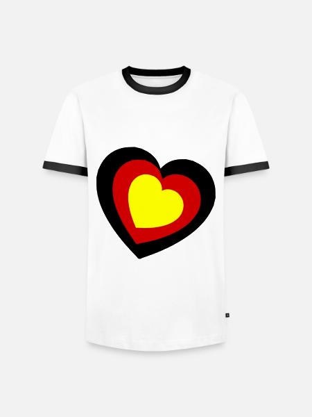 Das germanische Herz - Männer Kontrast-T-Shirt - Weiß/Schwarz