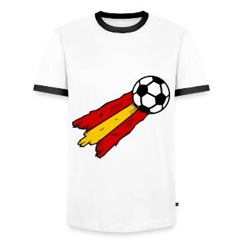 Die Unterstützer aus Spanien - Männer Kontrast-T-Shirt - Weiß/Schwarz - Vorne - AI Model Female 172 light (172cm) & AI Model Male 178 dark (178cm)