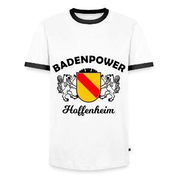 Die Legenden aus Sinsheim - Männer Kontrast-T-Shirt - Weiß/Schwarz - Vorne - AI Model Female 172 light (172cm) & AI Model Male 178 dark (178cm)
