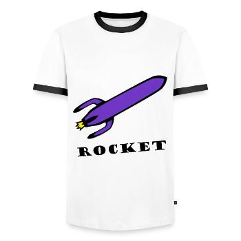 La fusée rapide - T-shirt contrasté Homme - blanc/noir - Devant - AI Model Female 172 light (172cm) & AI Model Male 178 dark (178cm)