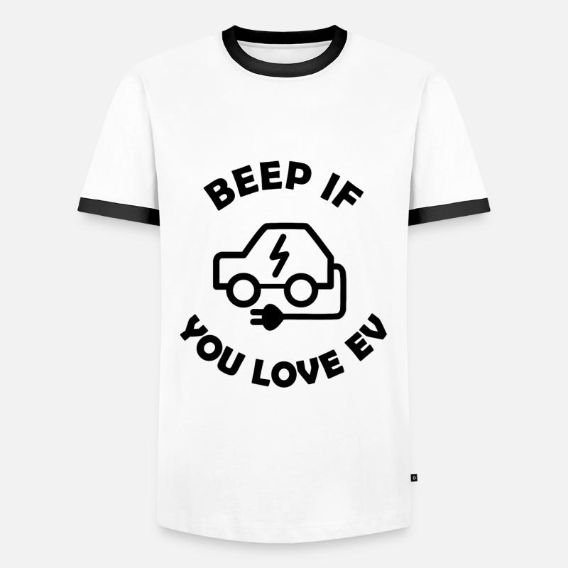 Die elektrischen Autos - Männer Kontrast-T-Shirt - Weiß/Schwarz