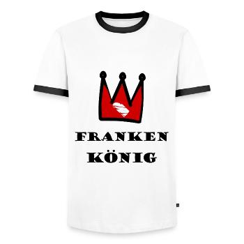The King from Franconia - Men's Ringer Shirt - white/black - Front - AI Model Female 172 light (172cm) & AI Model Male 178 dark (178cm)