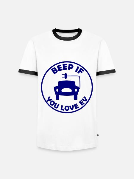 Elektrisch Auto fahren - Männer Kontrast-T-Shirt - Weiß/Schwarz