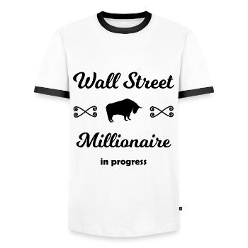 Der Investor Star - Männer Kontrast-T-Shirt - Weiß/Schwarz - Vorne - AI Model Female 172 light (172cm) & AI Model Male 178 dark (178cm)