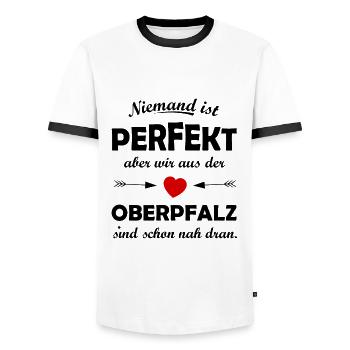 Perfect from the Upper Palatinate - Men's Ringer Shirt - white/black - Front - AI Model Female 172 light (172cm) & AI Model Male 178 dark (178cm)