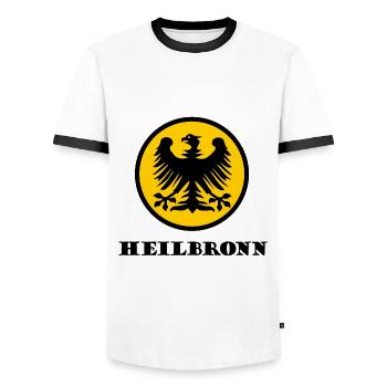 Heilbronn in Baden - Männer Kontrast-T-Shirt - Weiß/Schwarz - Vorne - AI Model Female 172 light (172cm) & AI Model Male 178 dark (178cm)