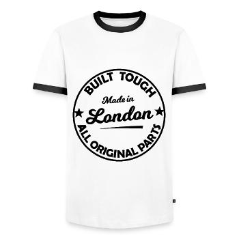 Hergestellt in London - Männer Kontrast-T-Shirt - Weiß/Schwarz - Vorne - AI Model Female 172 light (172cm) & AI Model Male 178 dark (178cm)