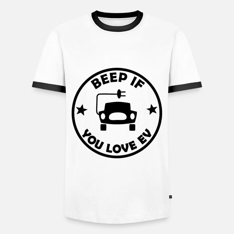 Die E Auto Fans - Männer Kontrast-T-Shirt - Weiß/Schwarz