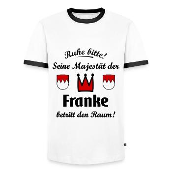 The Kings of Franconia - Men's Ringer Shirt - white/black - Front - AI Model Female 172 light (172cm) & AI Model Male 178 dark (178cm)