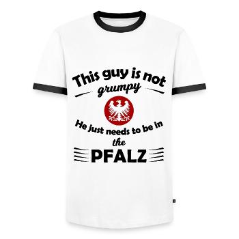 Mieux dans le Palatinat - T-shirt contrasté Homme - blanc/noir - Devant - AI Model Female 172 light (172cm) & AI Model Male 178 dark (178cm)