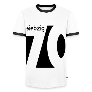 70. Geburtstag - Männer Kontrast-T-Shirt - Weiß/Schwarz - Vorne - AI Model Female 172 light (172cm) & AI Model Male 178 dark (178cm)