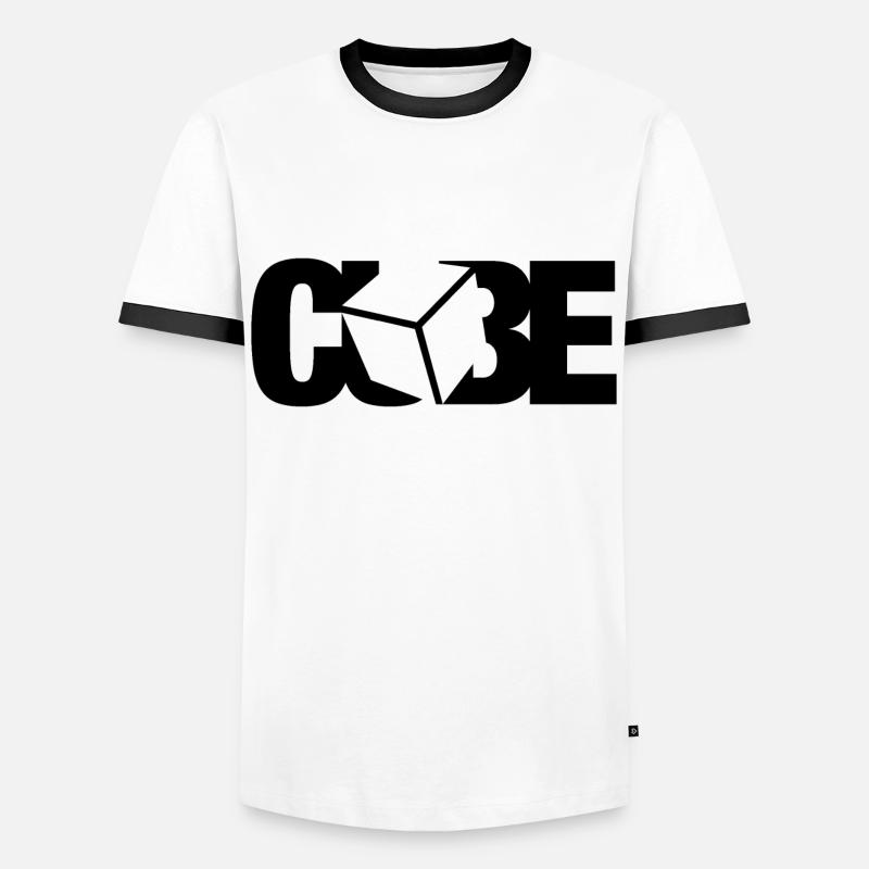 CUBE IN CUBE. Cubing-Cube-Cuber-Speedcubing - Men's Ringer Shirt - white/black